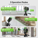 Huepar S04CG-C Set 4D 16 Lines Cross Line Laser Level LCD/Bluetooth/Remote Laser Tools With Detector Tripod Rangefinder Adapter