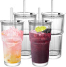 20oz Glass Cold Cup with 2-in-1 Straw Lid, Resists Lipstick Transfer, Dishwasher Safe, Great for Iced Tea and Cold Brew