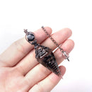 Natural Stone Resin Crushed Stone Spiritual Pendant Crystal Tiger Eye Quartz Agate Drip Hexagonal Cone Pendant Jewelry Accessory