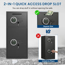 6.0 Cub Safe Box, Heavy Duty Large Safe with Dual Alarm System, Home Safe with Deposit Slot and Backlit Keyboard