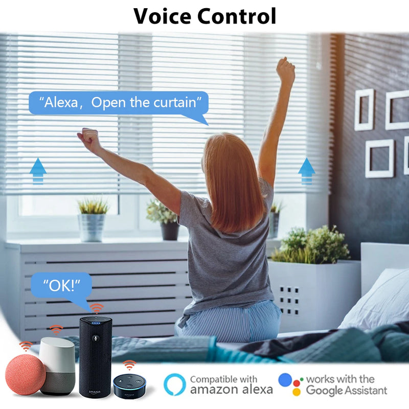 ZigBee Curtains Roller Shutters Blinds Switch Control Connected Motor Google Home Alexa Electric Window LoraTap Tuya Smart Life