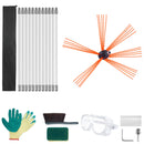 SucceBuy 23/26/30/33/39ft Chimney Sweep Kit w/ Reinforced Nylon Flexible Rods Ergonomic Chimney Cleaning Brush 360-Degree Brush