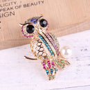 trsince Fashion Delicate Crystal Enamel Owl Brooches Trendy Vintage Brooch Badge Pin for Women Men Coat Badges Brooch Pin Gifts