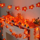2/3M Christmas Decoration Artificial Maple Leaf Leaves LED Light String Lantern Garland Home Party DIY Decor Halloween New Year
