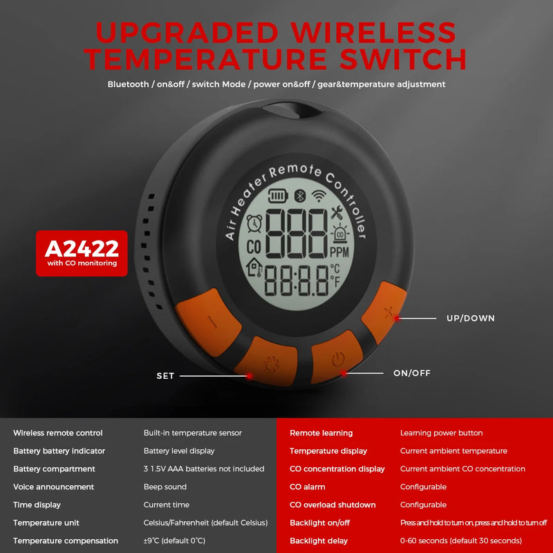 Sunster TB10pro 8KW Portable Diesel Air heater 12V/24V/220V w/Bluetooth APP/Ventiation mode/CO monitoring For Car Home Camper RV