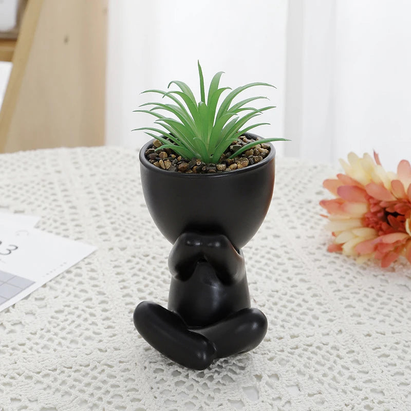 Nordic Modern Ceramic Figurines Succulent Flower Pots Creative Green Plants Potted Plants Home Tabletop Crafts And Ornaments