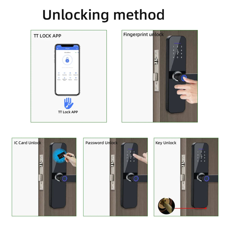 Do Brasil RAYKUBE F005 IP65 Waterproof TT Lock Electronic Smart Door Lock With Fingerprint/Card/Password/APP Unlock