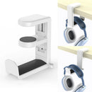 No Punch Table Clip Hook Headphone Holder 360 Degree Rotating Headphone Holder Storage Hanging Cloth Coat Keys Towel Organizer