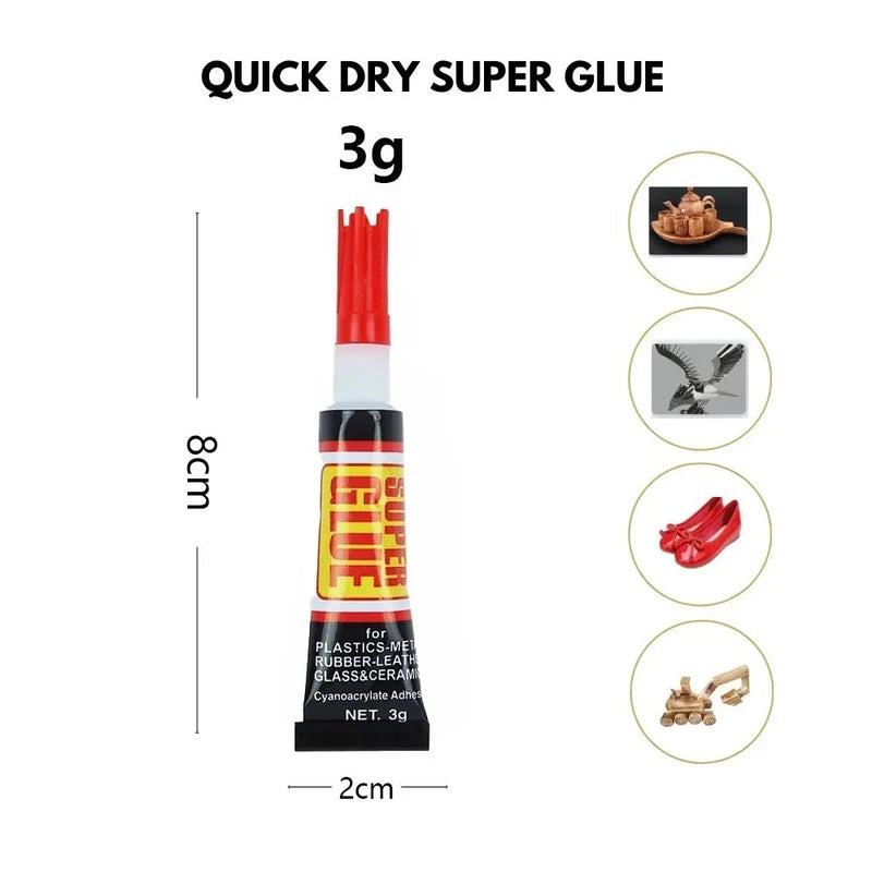 3/12 Pcs Super Glue Liquid Tube 502 Quick Glue Repair Plastic Metal Glass Nail Glue Shoe Repair Superglue Strong Adhesive Uv