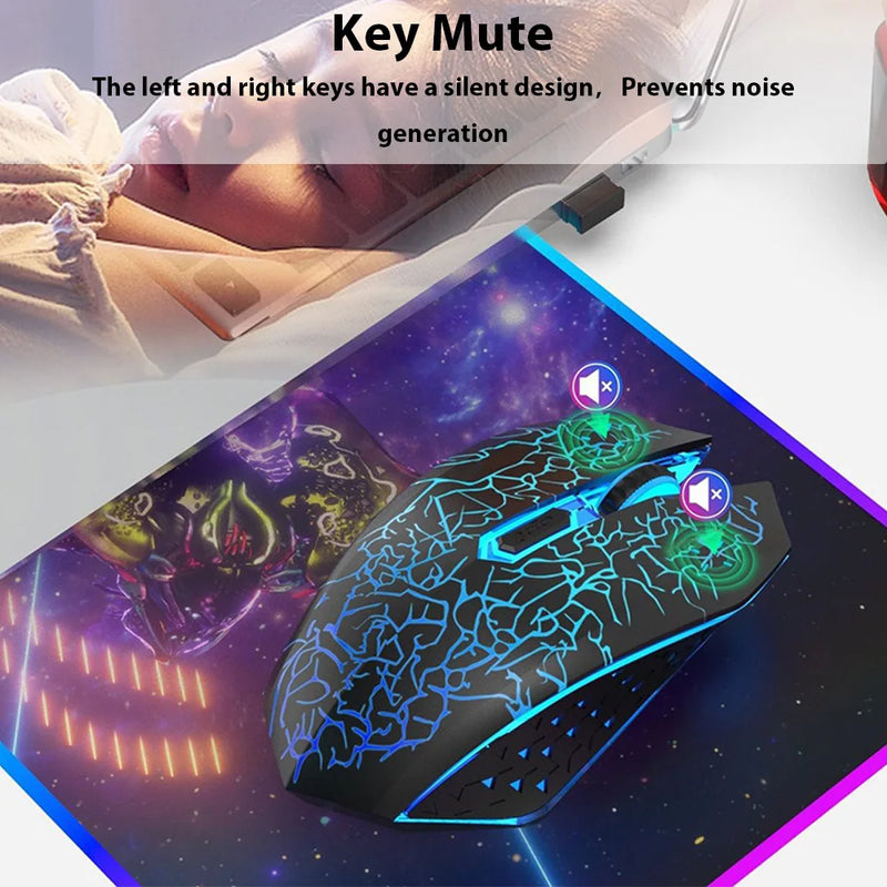 Wireless Gaming Mouse 2.4G Rechargeable Bluetooth Mouse For Laptop RGB Backlight E-Sports Mechanical Mouse For PC Computer Gamer