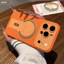 For iPhone 17 Pro Max 16 Luxury Magsafe Magnetic Holder Stand Matte Phone Case For iPhone 15 14 Plus 13 Lens Protective Cover