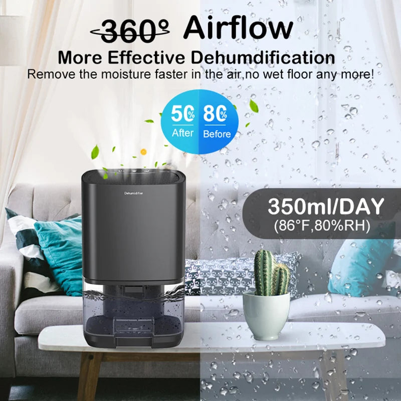 Portable Air Dehumidifier with Basic Air Filter for Home Room Office Kitchen Moisture Absorbers Machine Anti Humidity Air Dryer