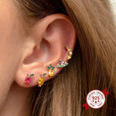 Colorful 925 Sterling Silver Ear Needle Crystal Zircon Mini Cute fruit Animal stud Earrings For Women delicate Fashion Jewelry