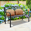 Costway 50'' Patio Park Garden Bench Porch Chair Steel Frame Cast Iron Backrest OP2786