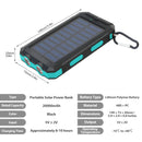 20000mAh Solar Ladegerät Wasserdichte Tragbare Solar Power Bank Zwei 5V USB-Anschlüsse 2 LED Taschenlampe Kompass für Outdoor Camping Wandern