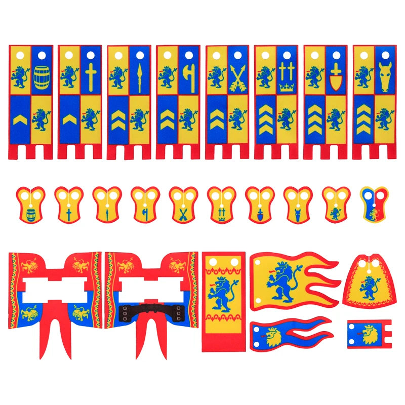 MOC Medieval Accessories Series Building Blocks Military Army Soldier Armour Shield Helmet Sword Crown Weapon Knight Bricks Toys