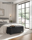SONGMICS Storage Ottoman Bench, Ottoman Foot Rest with Legs, 40 x 110 x 40 cm, End of Bed Bench, Storage Chest, for Living Room