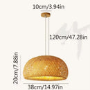 Bamboo Rattan Hand-Woven Pendant Light Boho Rustic Chandelier Beige Ceiling Light for Kitchen Island Dining Bedroom Living Room