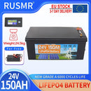 12V 24V 60AH 120Ah 200Ah 300AH LiFePO4 Battery Built-in BMS Lithium Iron Phosphate Cells For RV Campers Golf Cart Solar Storage