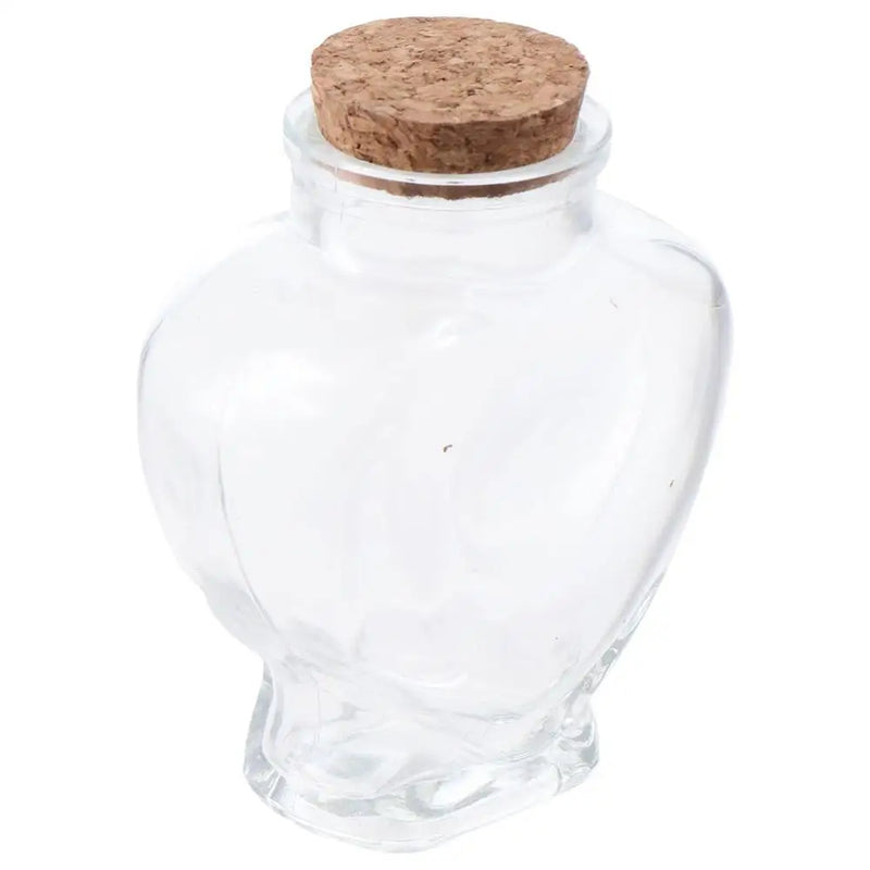 Small Heart-Shaped Bottle Clear with Cork Stoppers Empty Glass Jar Portable Bud Vases Jars