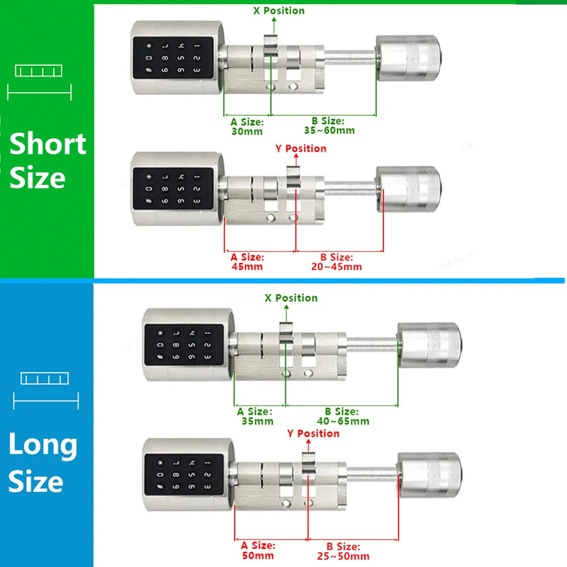 RAYKUBE L11 Tuya BEL Fingerprint Cylinder Electronic Door Lock With Adjustable Cylinder Length Password/Key/Tuya APP Unlok