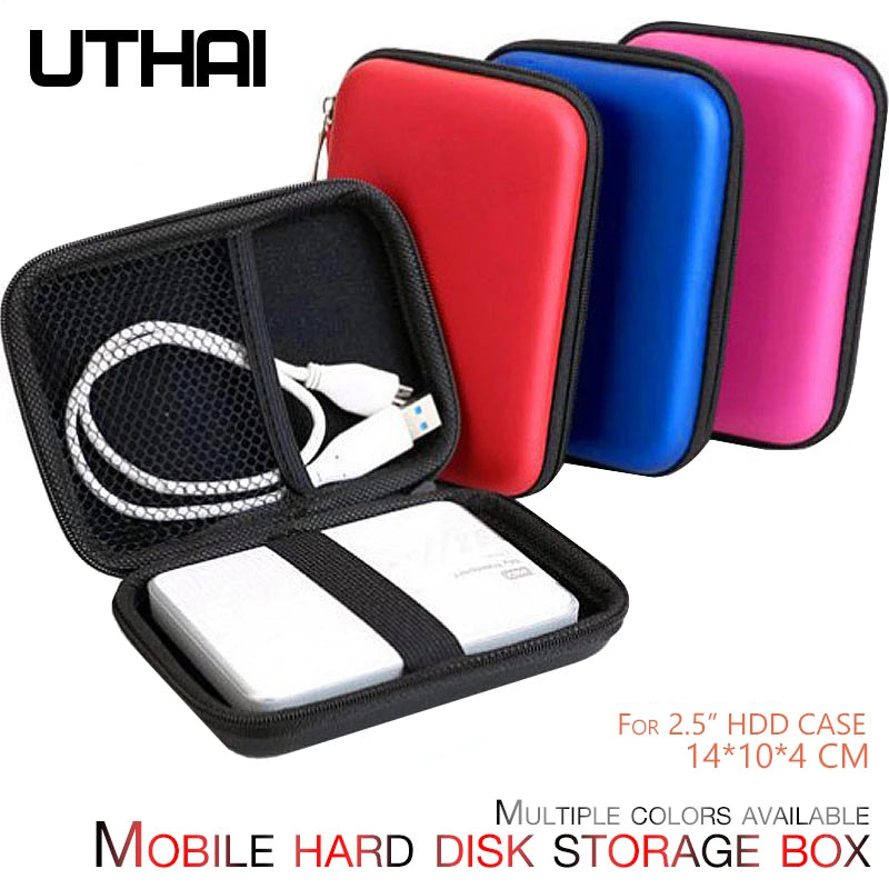 UTHAI T27 2.5" HDD Bag External USB Hard Drive Disk Storage Bag Carry Usb Cable Case Cover For PC Laptop Hard Disk Box