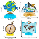 12Pcs Travel Themed Honeycomb Party Centerpieces Kids Favor Photo Props Traveling Around The World Voyage Table Toppers Decor