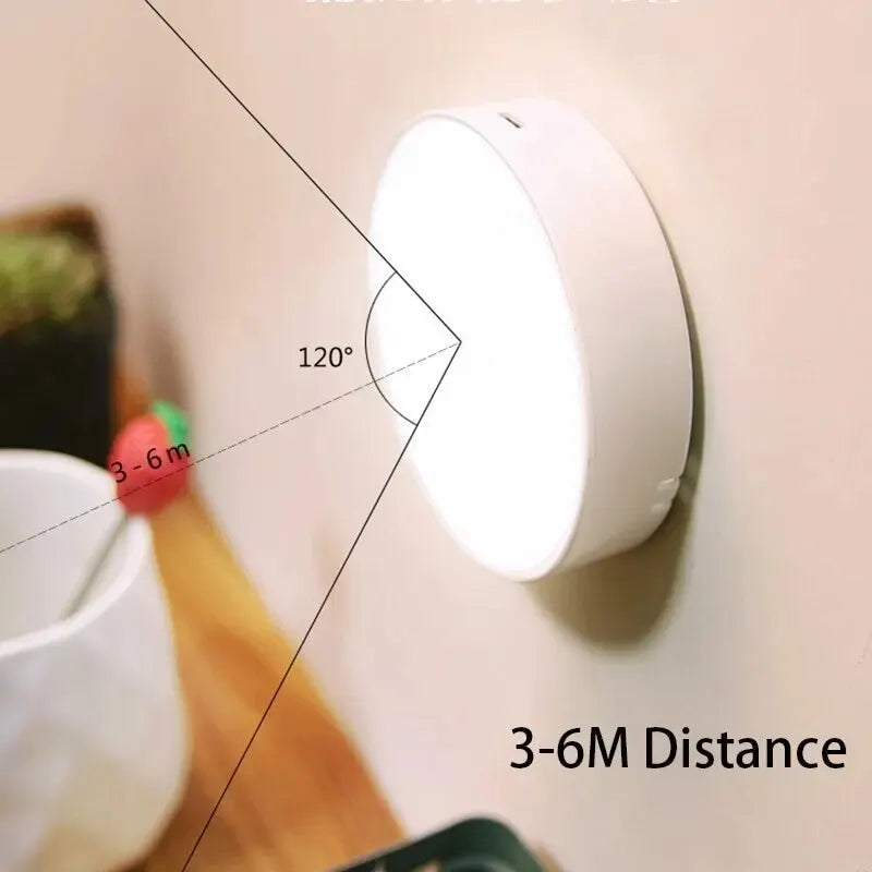 LED Smart Human Body Motion Sensor Night Lamp Emergency Automatic Lighting USB Charging Wireless Magentic Suction Night Light