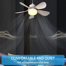 Silent Ceiling Fan with LED Light Remote Control Electric Cordless Fan Universal Dimming Fan for Dining Room Bedroom Living Room