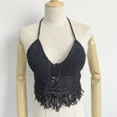 summer holiday beach camis lady sexy tassels crochet camisole women sexy tassels bikini camis female crochet halter bikini tops