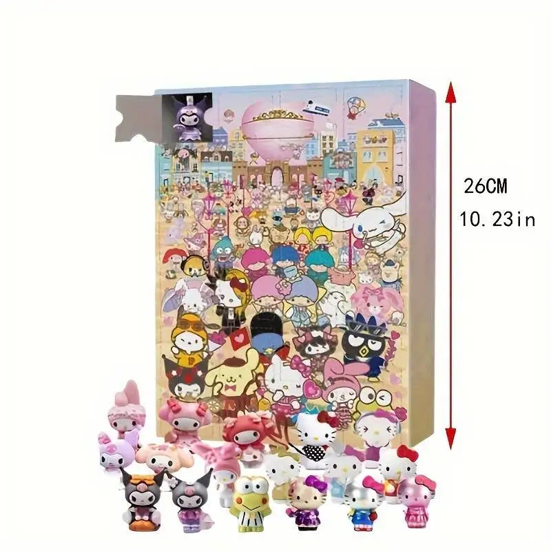 Miniso Sanrio Christmas Advent Calendar Anime Figure Models Juguetes Advent Surprise Toys For Children 2024 Navidad Gift