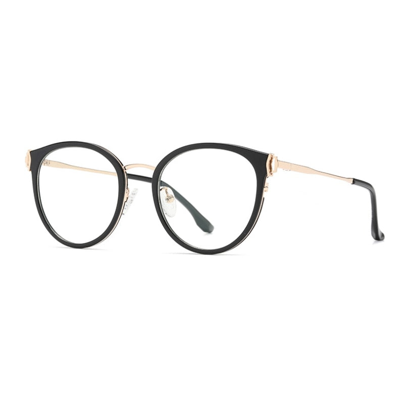 Woman Optical Eyeglasses Metal Legs and Acetate Rim Spectacles for Women Prescription Eyewear Glasses Frame Cat-Eye Style