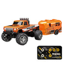 Mini RC Monster Truck with Lights & Trailer Remote Control Truck USB-C Rechargeable Adjustable Speed/Steering Children Toy Gift