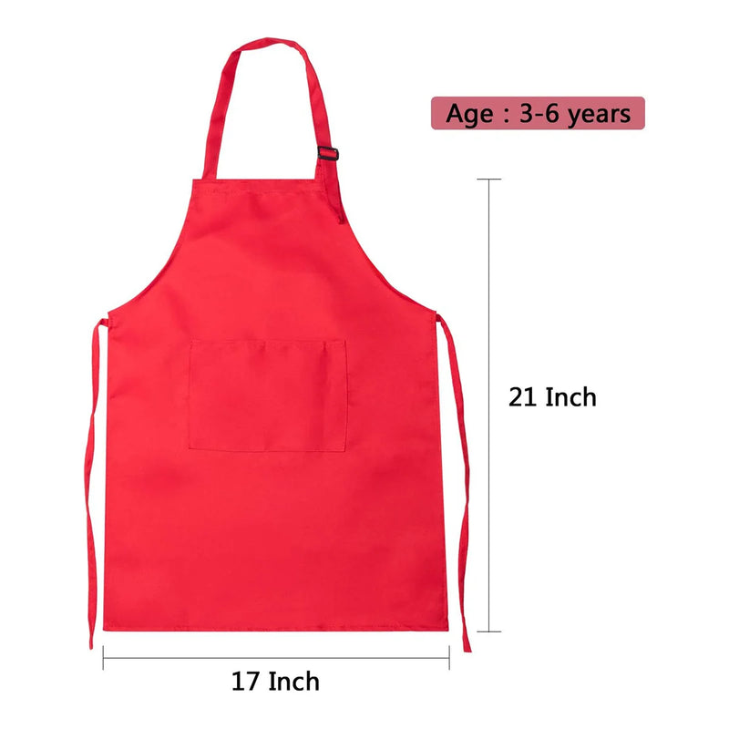 Children Chef Apron Front Pocket Bib Boys Girls Apron Kitchen Craft Kids Apron Painting Cooking Baby Pinafore+Hat Sets