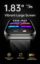 1000mAh Battery Smart Watch IP68 Waterproof Bluetooth Call 1.83" HD Men Sports Blood Oxygen Smartwatch 2026 New