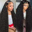 40 46 Inch Water Curly Deep Wave 13x4 13x6 HD Lace Human Frontal Pre Plucked Brazilian Natural Remy Hair Black Wigs For Women