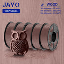 JAYO Wood PLA 3D Filament 1.75mm 1.1KG PLA Wood Texture 3D Printer Filament 15% Wood Fiber 3D Printing Materials 5Rolls/Set