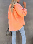 New 2025 Autumn Spring Women Solid Shirt Blusa Retro Denim Loose Korean Female Buttons Tops Vintage Casual Long Sleeve Blouses
