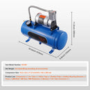 SucceBuy 12V Air Compressor with Tank 3/6L Train Horn Air Compressor 120psi Air Compressor System for Train Horn/Inflating Tire