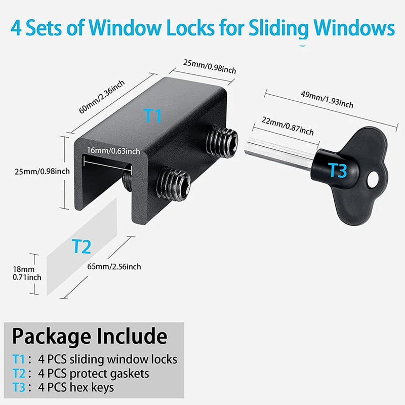 5-1pc Sliding Sash Stopper Cabinet Locks Straps Aluminum Alloy Safety Lock Child Protection Door And Window Anti-theft Lock