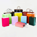 10Pcs Pure Colour Kraft Paper Gift Bags Tote Bags Kids Craft DIY Supplies