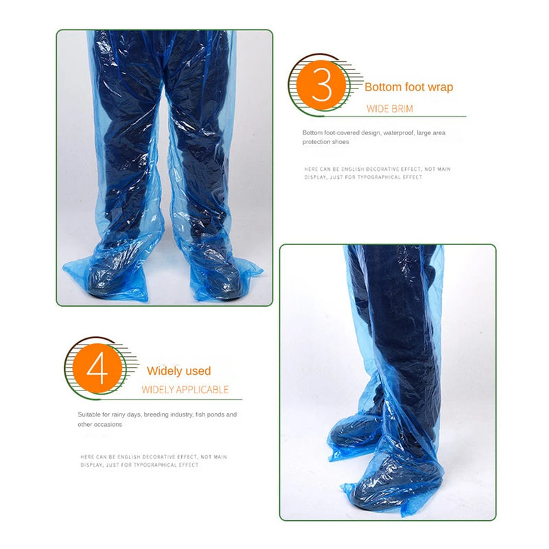 Disposable Transparent Rain Pants Waterproof Half-length Foot-wrapped Feet Convenient Carrying Men's Wwomen's Universal Takeout