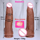 Huge Realistic Brown Giant Long Dildo Soft Silicone Vaginal Masturbators Penis Erotic Toy for Women Suction Cup Thick Glans Dick