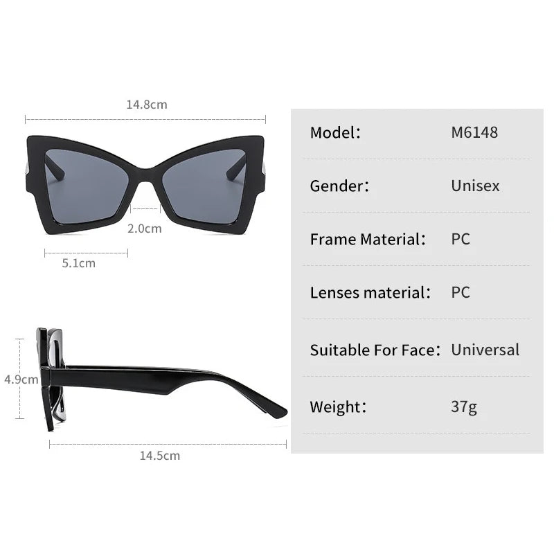 ZLY 2024 New Fashion Cat Eye Sunglasses Women Men Butterfly Style Gradients Lens Frame Leopard Brand Designer Sun Glasses UV400