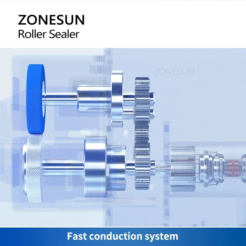 ZONESUN ZS-GLF1P Portable Bag Sealer Roller Sealing Machine Aluminum Foil Composite Plastic Film PE Coated Paper Food Packaging