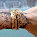 Top Quality Luxury Royal Crown Bracelets & Bangles Fashion Stainless Steel Men' Jewelry Do Not Fade Jewellery Sets Best Gift