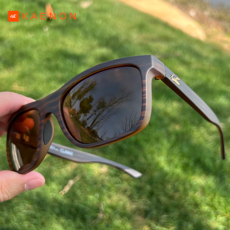 Brand KAENON Fashion Men Polarized Sunglasses Classic Square Vintager Designer Eyewear Cycling Hiking Camping Golf Sun Glasses