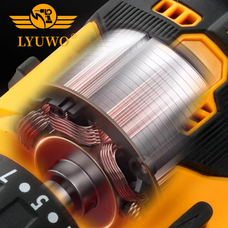 LYUWO 21V Cordless Electric Screwdriver Speed Brushless Impact Wrench Rechargable Drill Driver LED Light For Makita Battery Tool