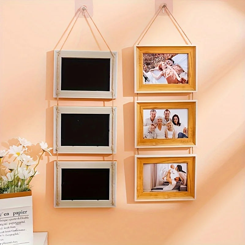 1pc 3-in-1 Combination Wall-mounted Photo Frame-Hanging Photo Frame Wall Photo Frame, Folding Photo Frame Can Display 3 Photos