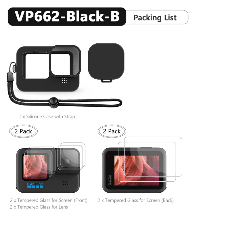 for Gopro Hero 11 10 Black Soft Silicone Case for Go pro Hero 10 9 Silicone Protective Full Cover Shell Camera Accessorie VP662